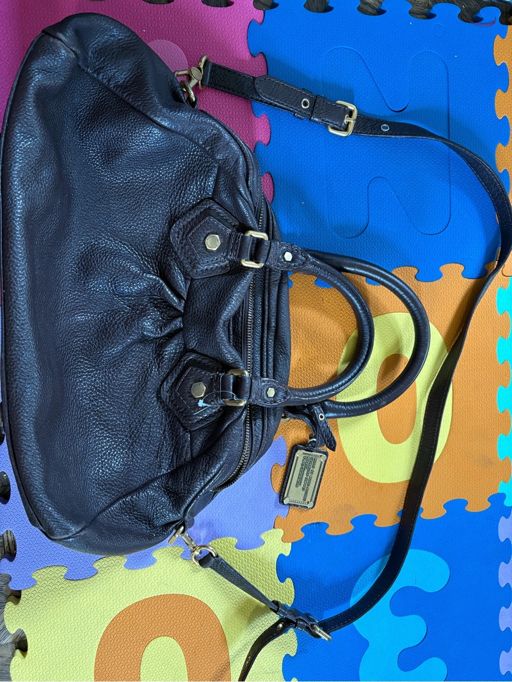 Marc By Marc Jacobs Black Pebbled Leather Shoulder Bag